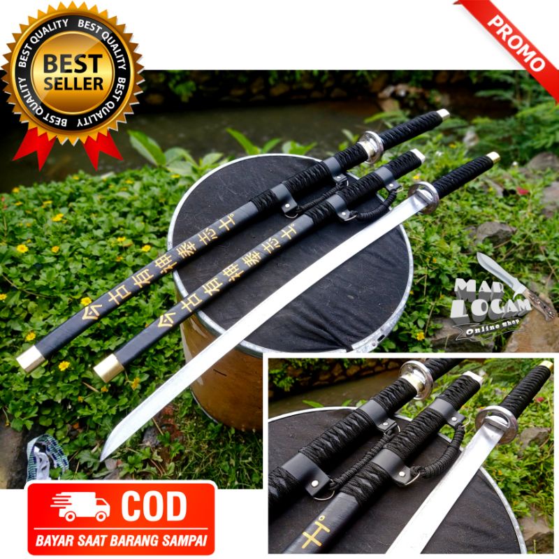 TERMURAH!!! KHUNTO TACHI KANJI Katana khunto custom tachi full hitam samurai murah