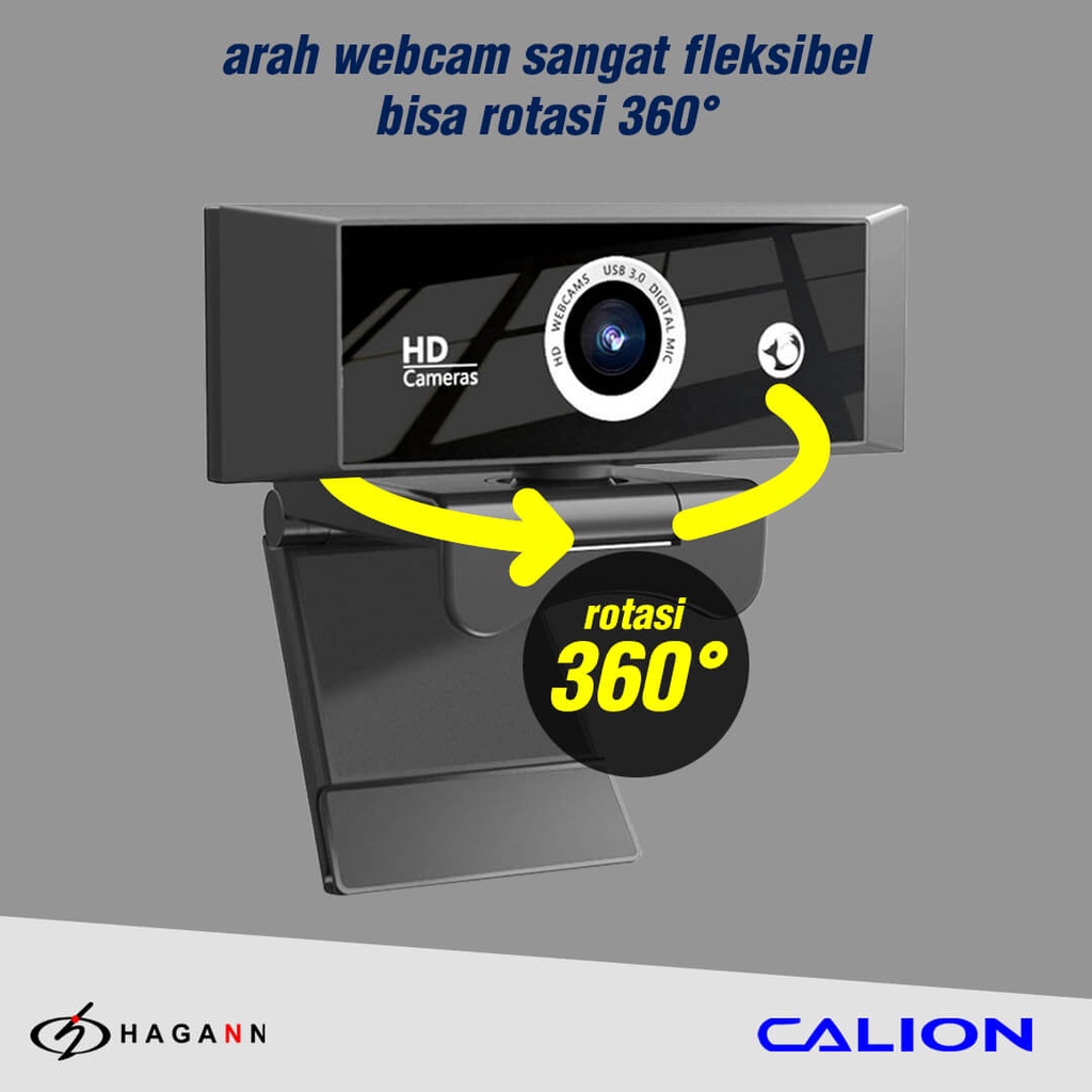 Webcam PC Laptop 1080P Web Cam Komputer Rotasi 360 Autofocus Super Jernih | Kamera Calion CAL-2022WC