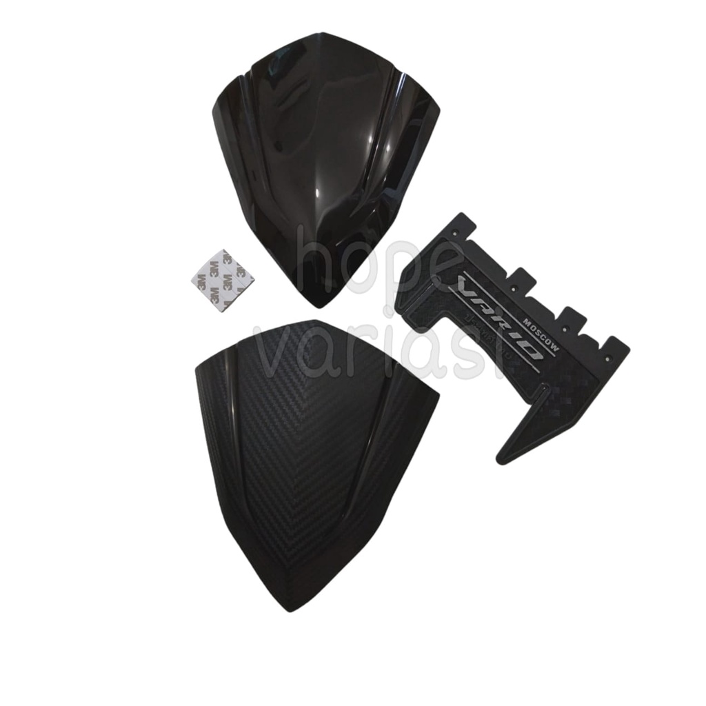 PAKETAN VISOR VARIO 125 150 VISOR VARIO PLUS MUDFLAP VARIO KARBON MUD FLAP VARIO KARBON