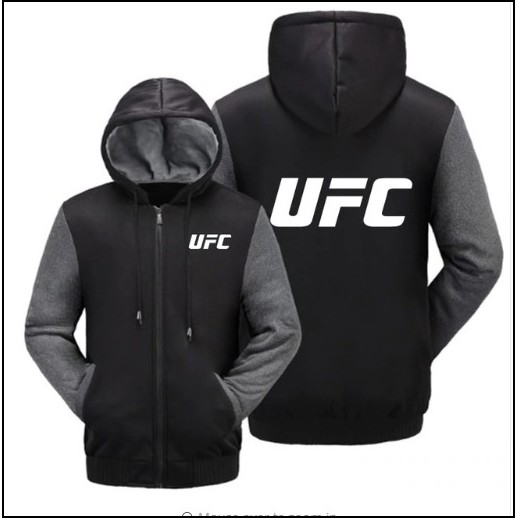 Jaket Hoodie UFC Polos Hitam Jumbo/ All Size/ Big Size S M L XL 2XL 3XL 4XL 5XL