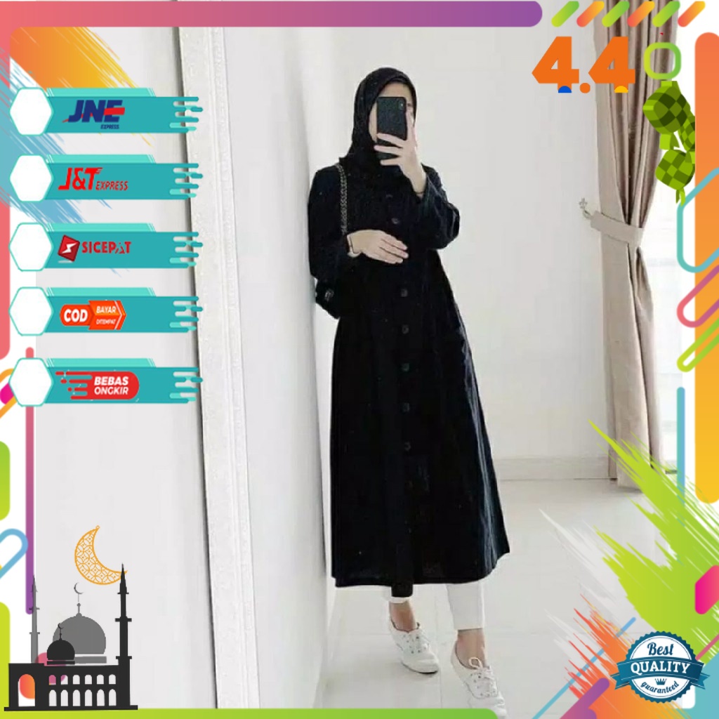 Baju Tunik Wanita Cewek Terbaru Dzuvia Dzufia Neda Tunik Long Atasan Muslim Remaja Kekinian Terbaru 