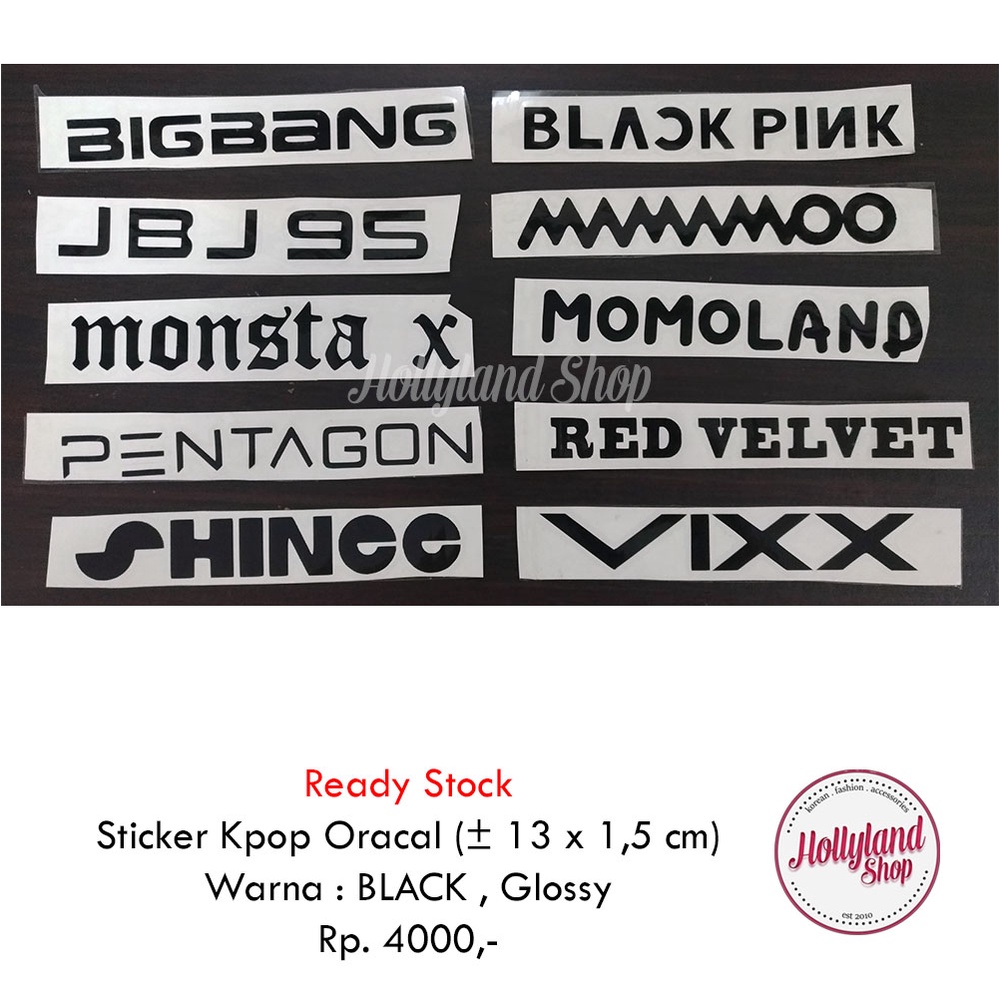 

Sticker Cutting Black Glossy (3pcs) (Mamamoo, Ateez, Bigbang, ENHYPEN, Red Velvet, dll)