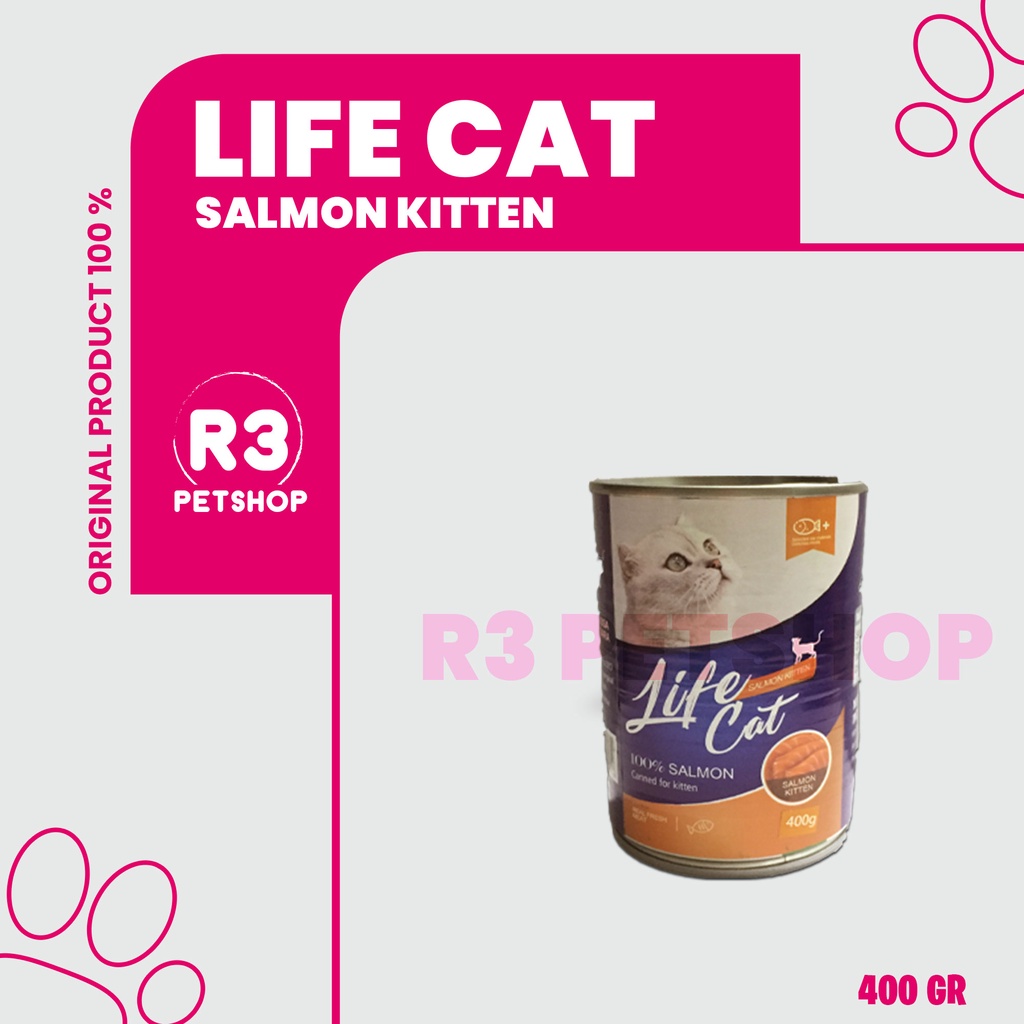 Makanan kucing basah Life Cat kaleng All Varian 400gr @ 1DUS 24PCS (Grab Gosend)