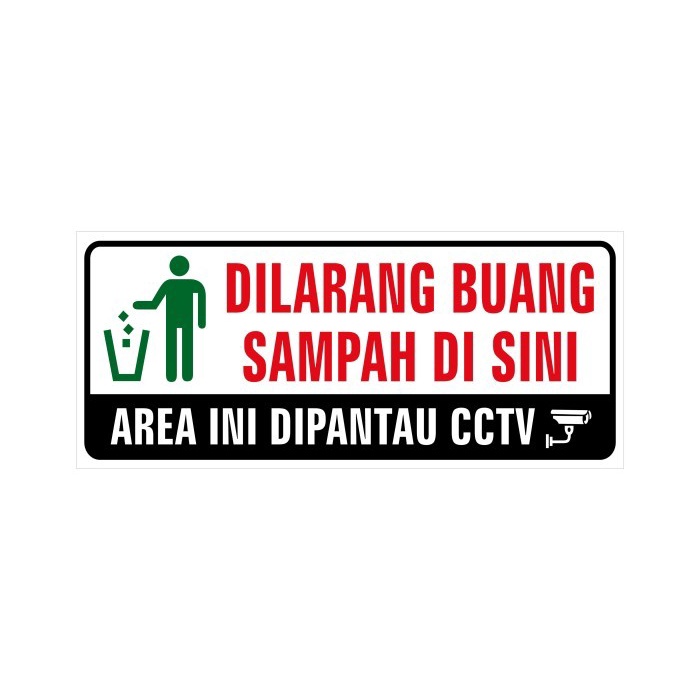 

DILARANG BUANG SAMPAH DISINI AREA INI DI PANTAU CCTV 23 x 10 CM - Stiker