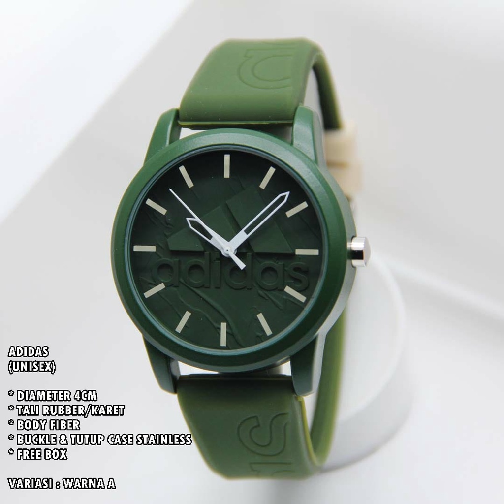 (BISA COD) JAM TANGAN UNISEX TALI RUBBER BODY BULAT POLOS