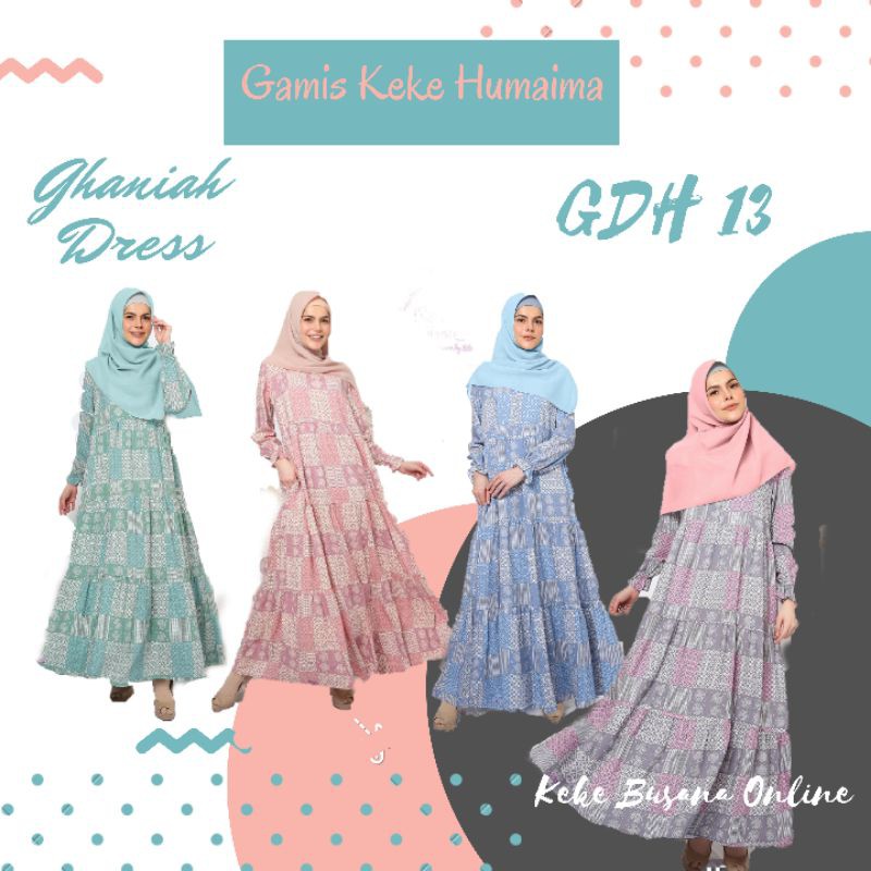 Gamis Dewasa Keke Humaima ~ Ghaniah Dress GDH 13~