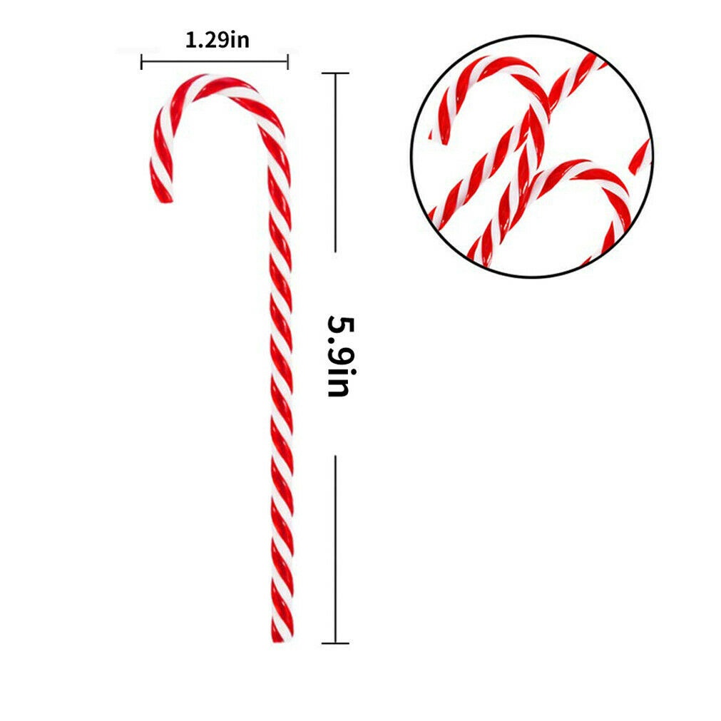 [Christmas Products]10Pcs Christmas  Plastic Candy Cane Twisted  Xmas Tree Decoration