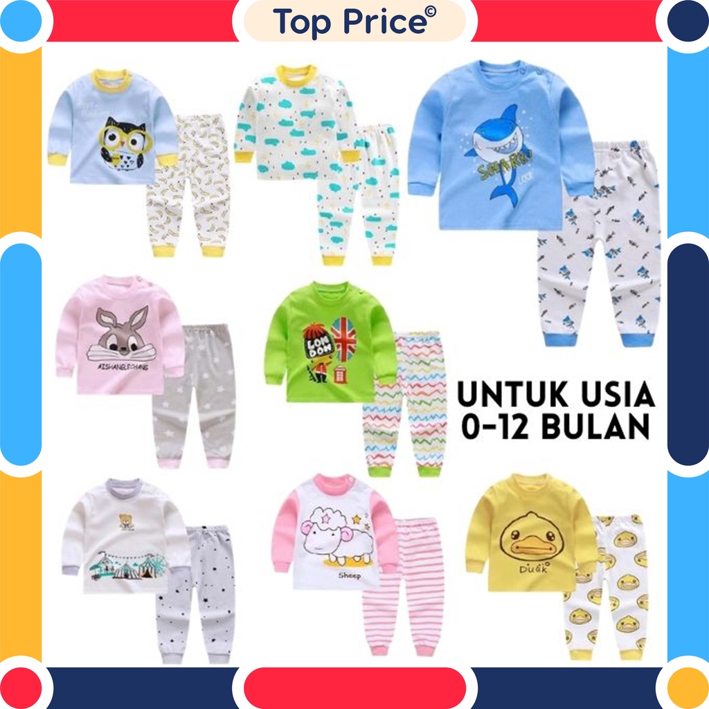 Topprice (1) Piyama Anak Lengan Panjang / Baju Santai Motif Karakter Anak Import BB02