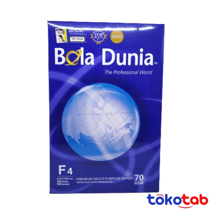 

Tokotab - HVS BOLA DUNIA FOLIO F4 70 GR