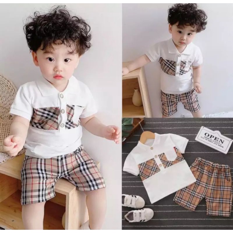 Setelan Baju Anak Laki-laki Kenzie Bluberry 1-5 Tahun Pakaian kaos Set Anak Laki-laki Kenzie