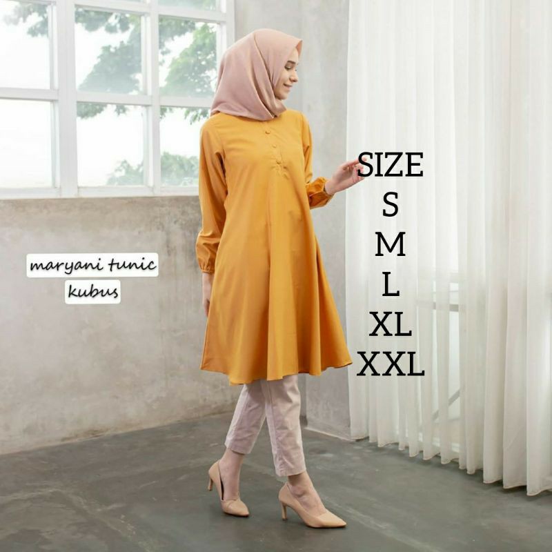 Baju atasan Wanita Tunik Maryani - Tunik Putih - Tunik Terbaru 2025 - LONG TUNIK - Tunik Remaja