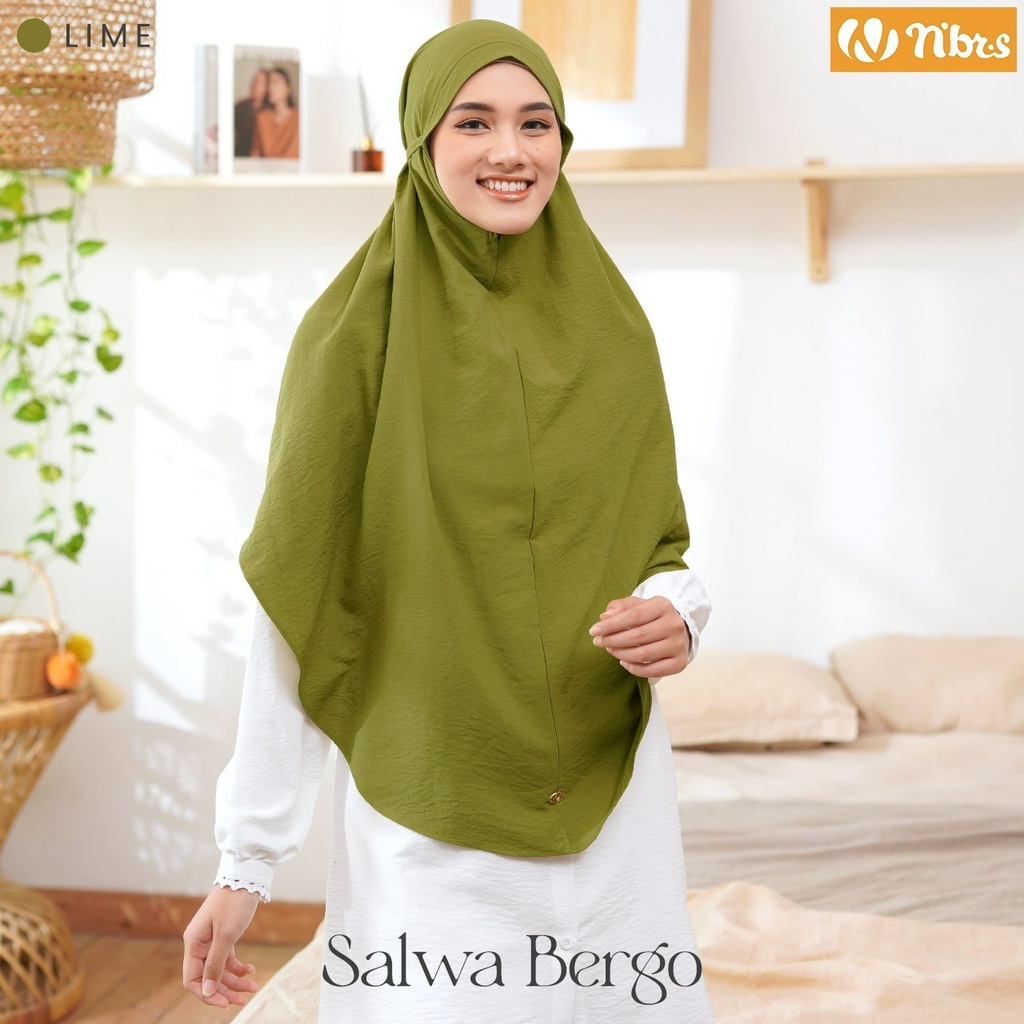 Nibras Hijab Salwa Bergo Bahan Airflow Jasmine Jilbab Mulimah Modern Kekinian