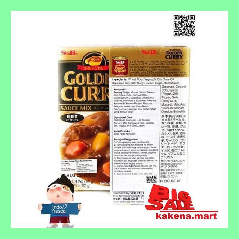 

Ka0Iusbu S&B Golden Curry Sauce Mix/ Saus Kari - 100G - Medium Budlem