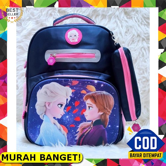 [Mona] Tas Sekolah Ransel Anak Sd/Smp/Sma Cewek Warna Soft Pastel Pelangi Rainbow Cantik Lucu Waterp