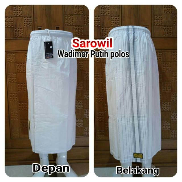 Sarung celana sirwal putih polos wadimor tertutup depan belakang