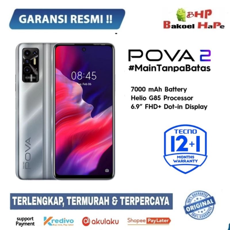 TECNO POVA 2 Ram 6+128GB Garansi  Resmi