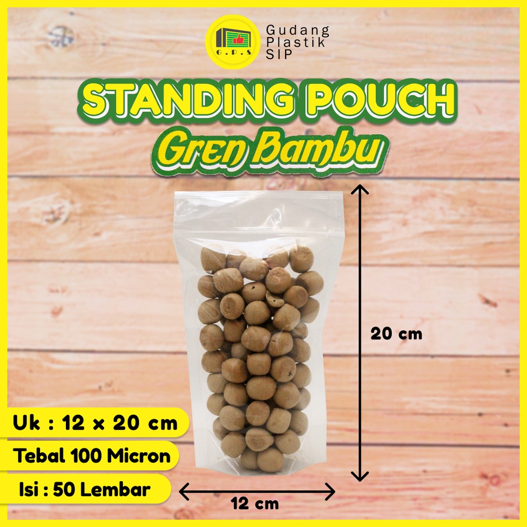 PLASTIK STANDING POUCH 12X20 CM / PLASTIK KLIP BERDIRI ISI 50