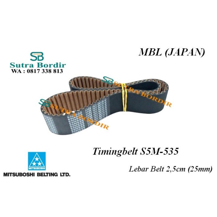 Timingbelt S5M 535 Mbl Jepang Dinamo Belt S5M-535 Lebar 25Mm Belting #98