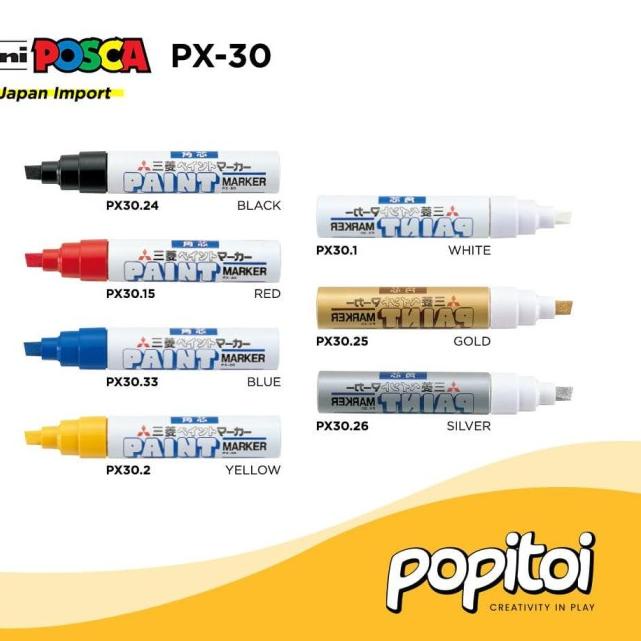 

☎ UNI Mitsubishi Paint Marker PX30 PX-30 Spidol Cat Permanen Oil Based - Yellow ⅍