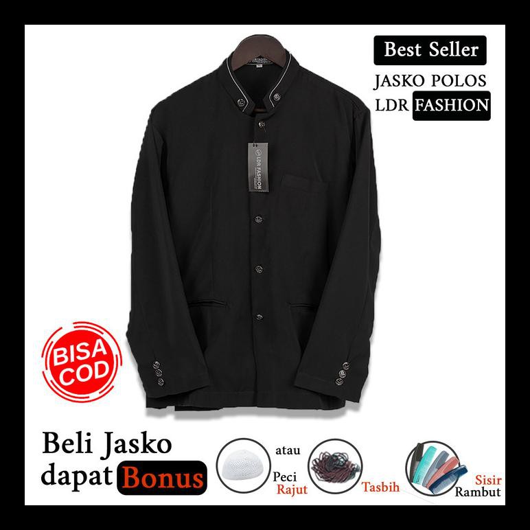 SALE! BAJU KOKO PRIA JASKO JAS KOKO POLOS HITAM KOKO COWOK MURAH ALC
