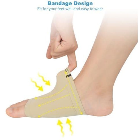 Arch Flat Cushion Insole Terapi Telapak Kaki Datar Kaos Kaki Sakit Kram Flat Silikon Pelindung Kain Sol Kaki Bebek Foot