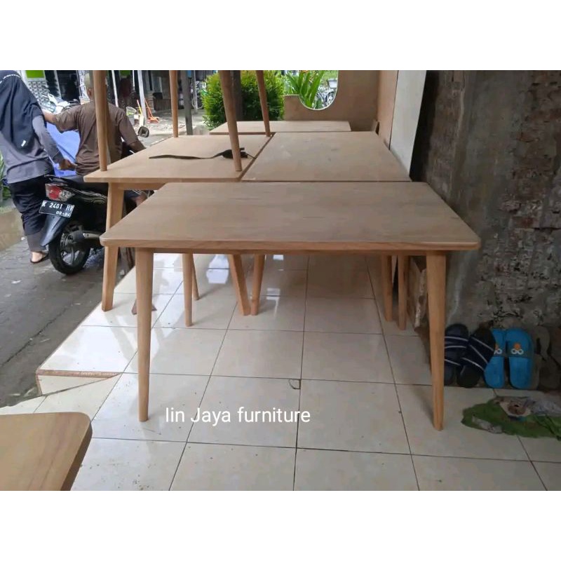Meja makan jati, meja cafe, meja makan minimalis 120x80cm kayu jati berkualitas