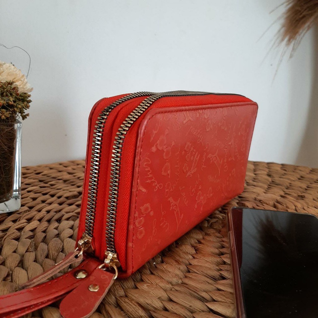 DOMPET WANITA KULIT ASLI PREMIUM BANYAK KARTU DIMENSI 21 x 11 x 3,5 CM