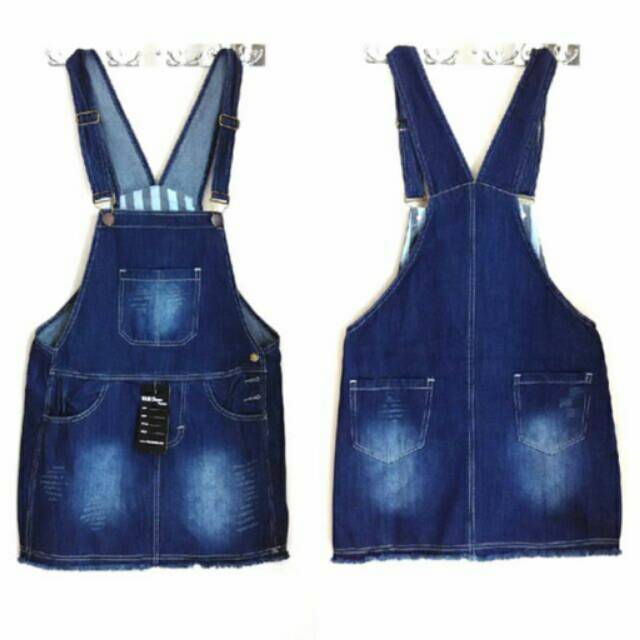 TXM SKIRT OVERALL JEANS DARK BLUE