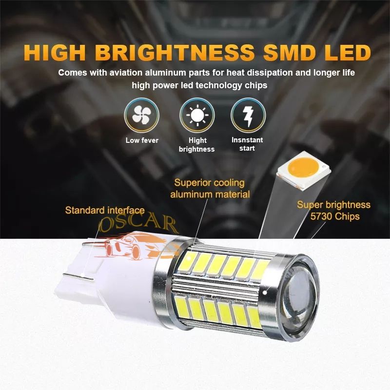 Lampu LED Sein Reting Sen T20 7440 LED Mata 33 SMD Super Bright Putih Mobil