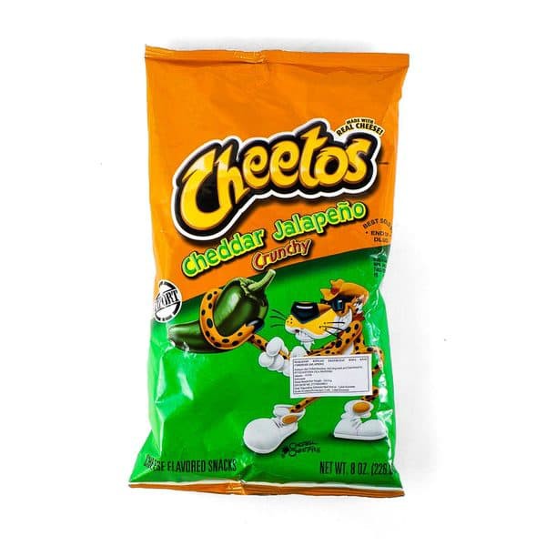 

makanan ringan Fritolay Cheetos cheddar jalapeno crunchy cheese flavored snack 80 OZ