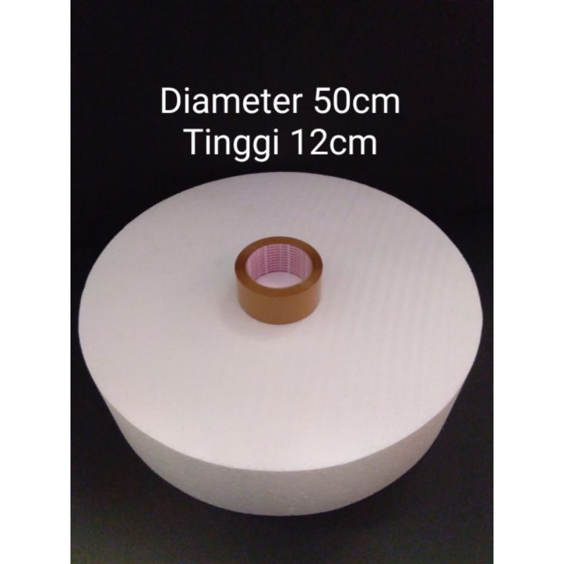 Diameter 50cm Tinggi 12cm Dummy Cake Styrofoam Gabus Kue Bulat