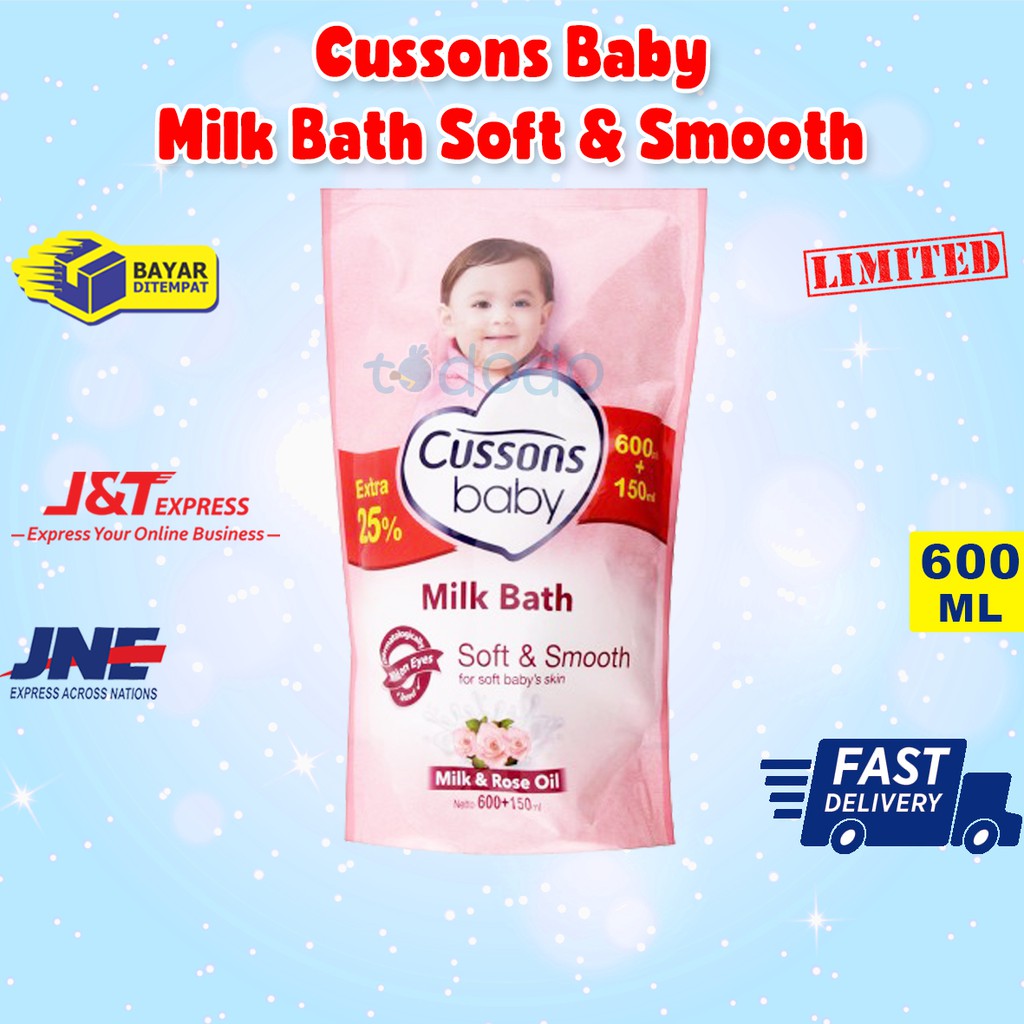 Cussons Baby Milk Bath Soft &amp; Smooth 600ml - Sabun Mandi Bayi