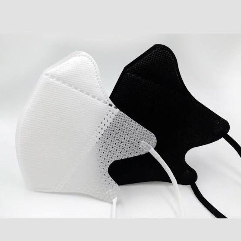 Masker Duckbill Garis Alkindo ready stock putih, hitam earloop