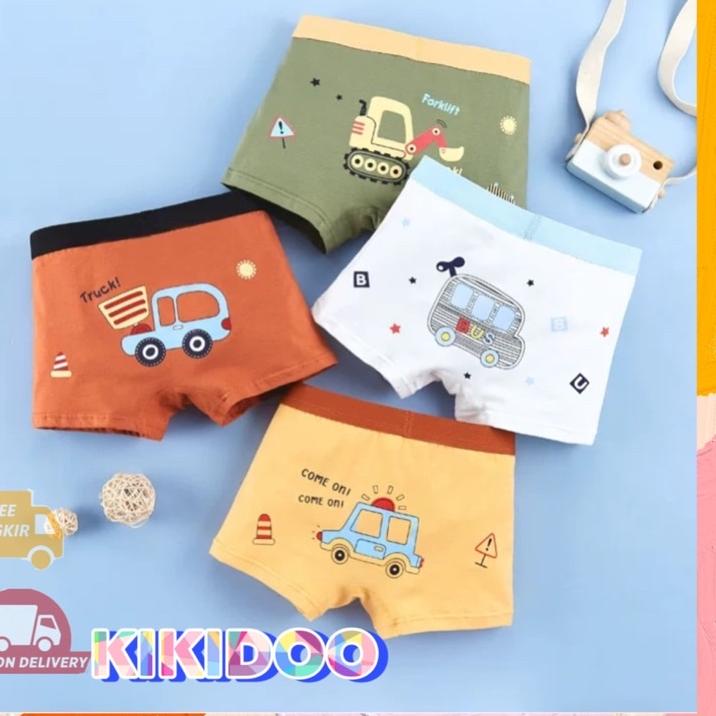 NEW PRODUCT  9.9 Kikidoo Celana Dalam Boxer Katun Celana Dalam laki laki premium MOBIL BAL37 [KODE 5
