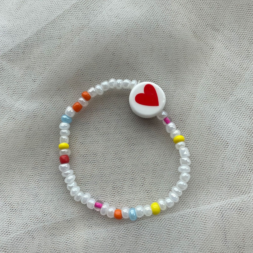 Gelang Tangan Manikmanik Keramik Bulat Motif Smiley Face Handmade Untuk Wanita