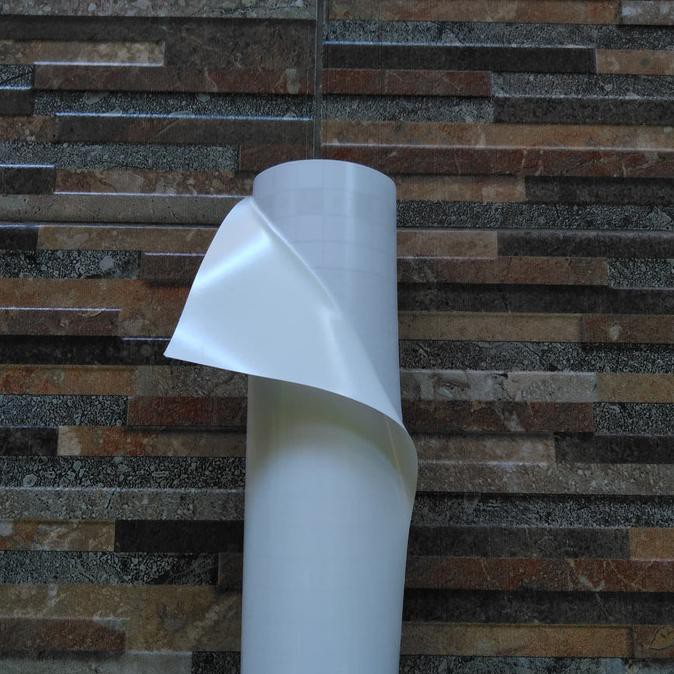 Stiker Skotlet Khusus Background Aquarium Akuarium Bahan Meteran - Putih