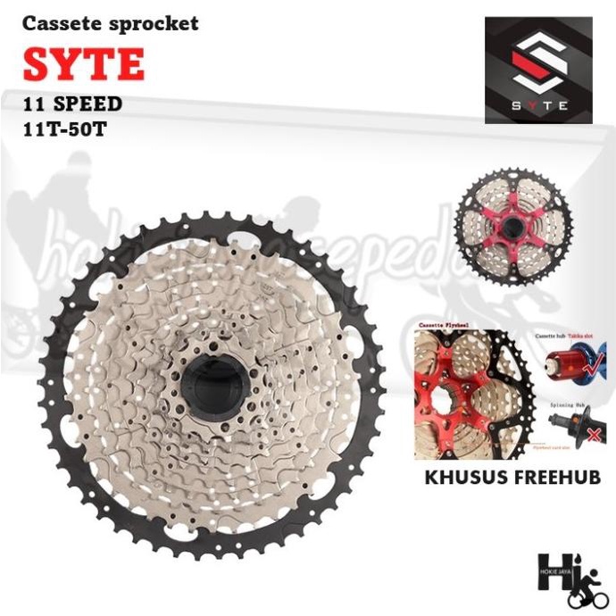 Syte Cassete Sprocket 11 Speed 11-50T Untuk Free Hub /Bukan Ulir(Drat) Hot R10