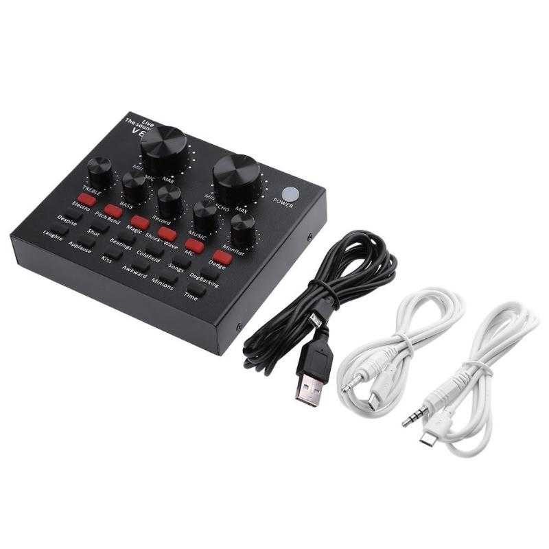 Soundcard USB Live Broadcast Microphone Headset Audio Sound Card External Henset Suara Bagus Jernih