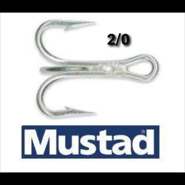 TREBLE HOOK MUSTAD 9430-DS #2/0 (5X STRONG) (Color SILVER)