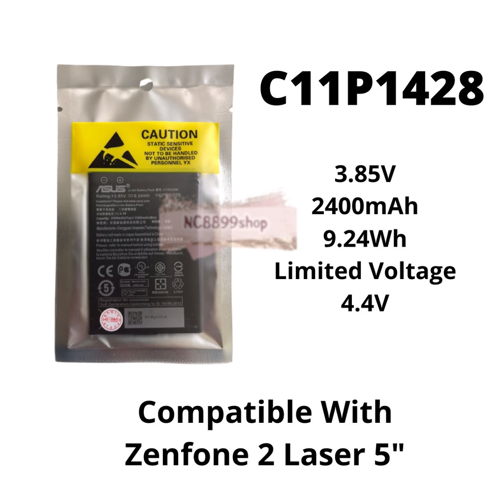 Batre Baterai Battery Asus Zenfone 2 Laser 5 inch Original C11P1428 ZE550ML ZE551ML Z00AD ZE500AD