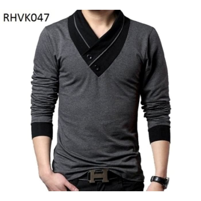 Sweater Pria Distro Polos Cowok Sweter Switer Sweeter TK338 Sweater Rajut Pria V Kancing