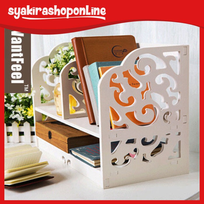 Rak Vintage Rak Buku Shabby chic Rak Meja Belajar Keren Rak Unik Lucu Rak Portable A335