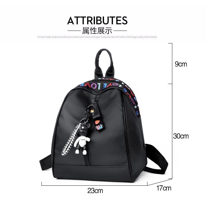 Tas Ransel Wanita Backpack Fashion Import Korean Style Mini Love Edition Gantungan