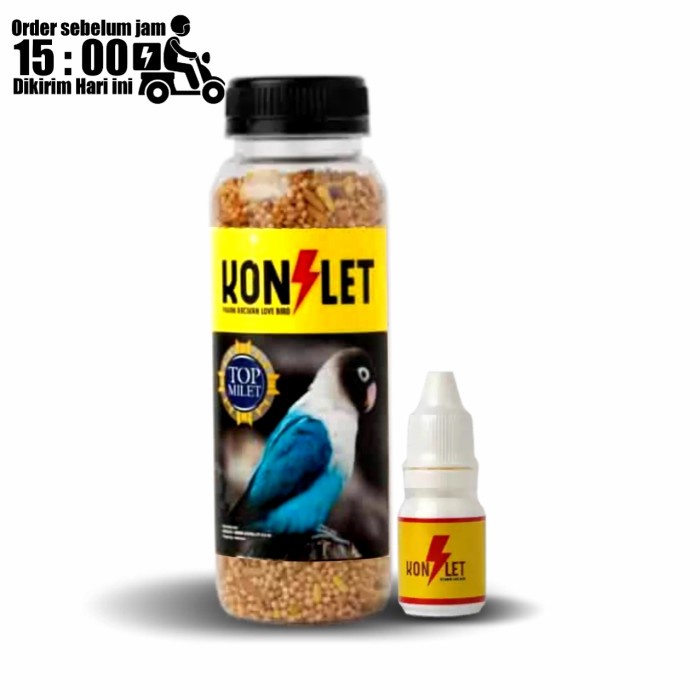Vitamin Burung - Paket Konslet Pakan Konslet + Vitamin Konslet Burung Lovebird Aaduki