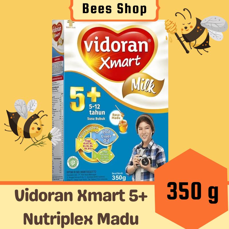 Vidoran Xmart 5+ Madu 350gr Susu Formula Anak 5-12 Tahun