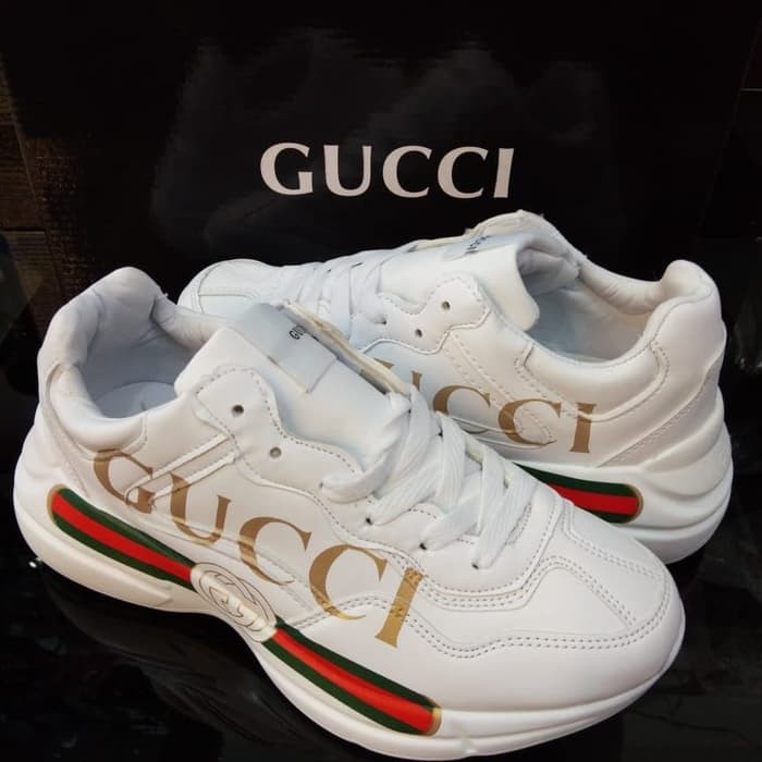 KUALITAS BAGUS SEPATU GUCCII RHYTON READY 1 MOTIF SEMPREM CEPETAN..