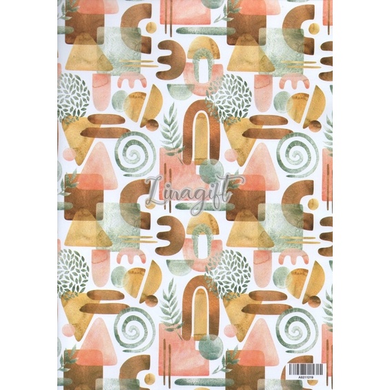 ( 5 Lembar ) KERTAS KADO VL VINTAGE - GIFT WRAP PAPER STYLE BROWN CLASSIC ELEGANT FANCY BACKGROUND PHOTOGRAPHY