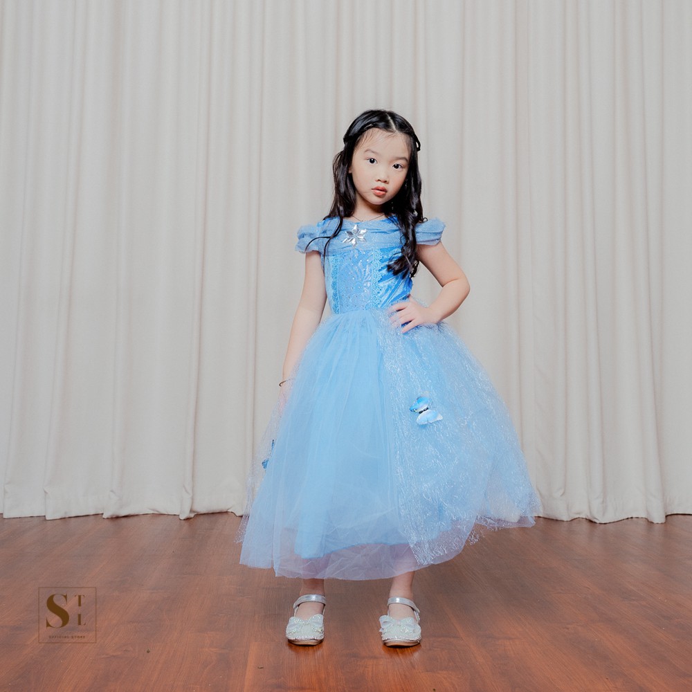 Cecilia Dress Anak Perempuan Kristal Brokat Kupu-kupu (C54)