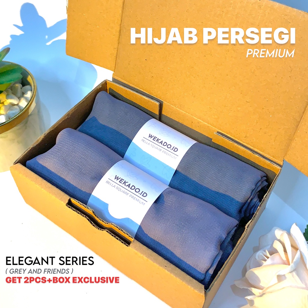 𝐖𝐄𝐊𝐀𝐃𝐎 - BUY 1 GET 1 Hijab Segiempat Premium | Double Hycount | Bella Square