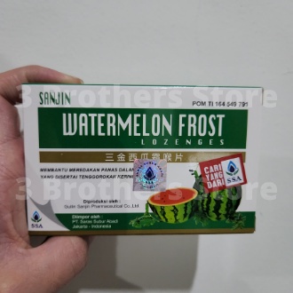 SANJIN WATERMELON FROST LOZENGES ISI 12 ORIGINAL SSA Panas Dalam